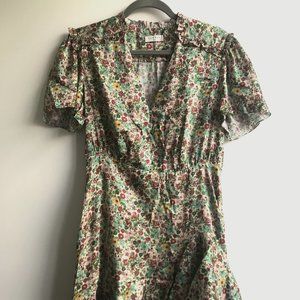 Sandro Fee gathered floral mini dress